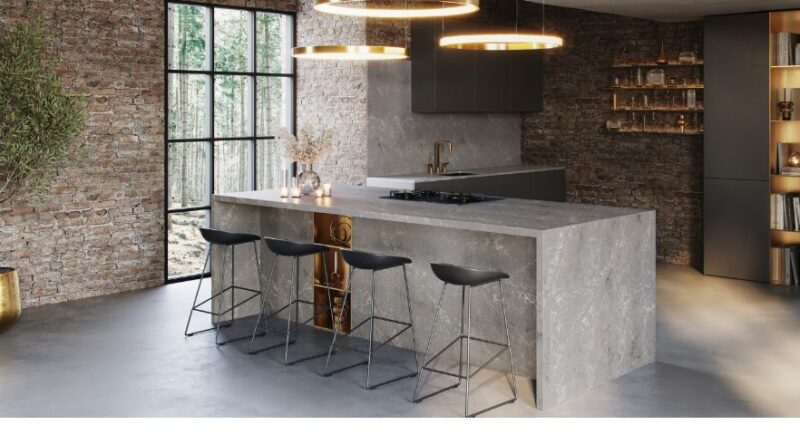 Cressida Grey Quartz kitchen countertops