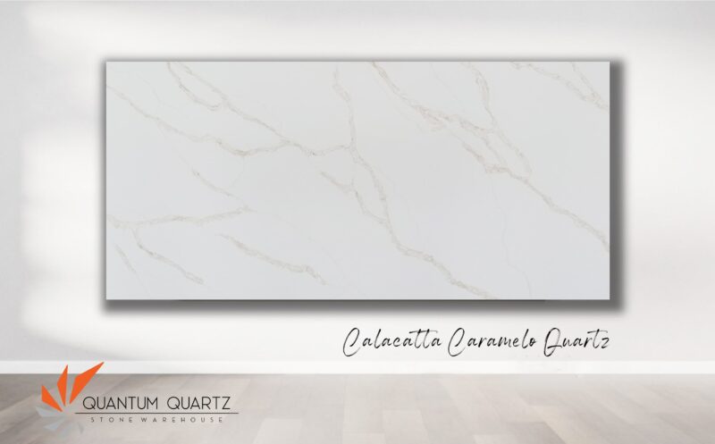 Calacatta Caramelo Quartz at Quantum Quartz in the USA